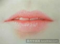 彩铅画标准红嘴唇